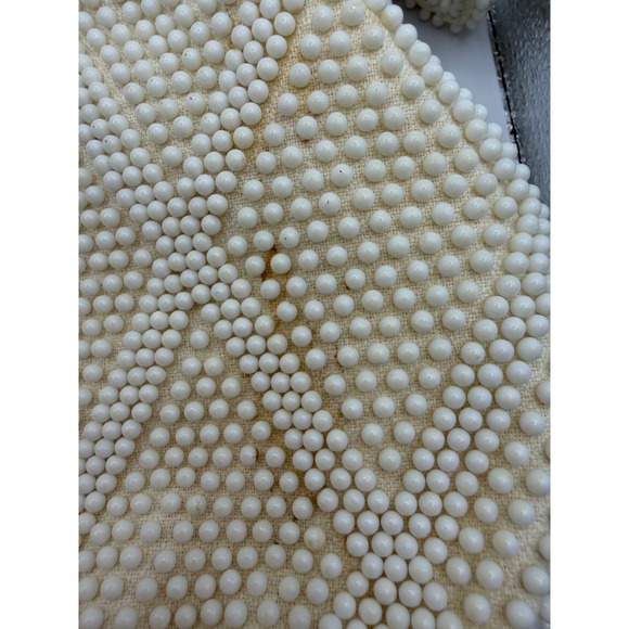 Vintage Marchi for Macy's Beaded Handbag White Geometric Diamond Made in Japan - Picture 8 of 8